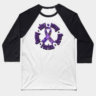 Purple Ribbon Support Awareness Baseball T-Shirt